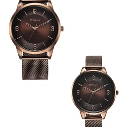 Titan Unisex Stainless Steel Bracelet Style Straps Analogue Couple Watch 18062648QM01P-picture-25