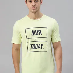 Reebok Men Yellow Printed One Series Running Activchill T-Shirt-picture-53