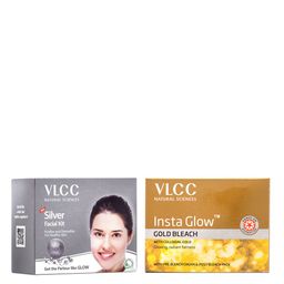 VLCC Combo Of Skin Purifying Silver Facial Kit 60g & Insta Glow Gold Bleach 30g-picture-8
