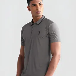 U.S. Polo Assn. Men Polo Collar Solid Slim Fit T-shirt-picture-30