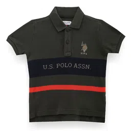 U.S. Polo Assn. Kids Boys Printed Polo Collar Embroidered Detail Cotton T-shirt-picture-42