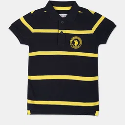 U.S. Polo Assn. Kids Boys Pure Cotton Striped Polo Collar T-shirt-picture-40