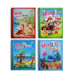 ADKD Kids Pack of 4 Reusable Random Design Drawing Magic Water Coloring Book-picture-18