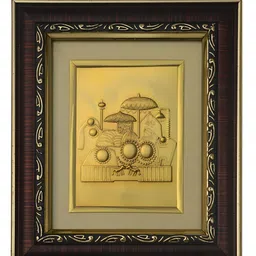 Pray Everyday Brown & Gold Plated Copper Vaishno Mata Self Design Wall Photo Frames-picture-32