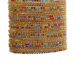 NMII Set Of 24 Gold-Plated Cubic Zirconia-Studded Glossy Bangles-picture-53