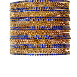 NMII Set Of 24 Gold-Plated Cubic Zirconia-Studded Glossy Bangles-picture-17