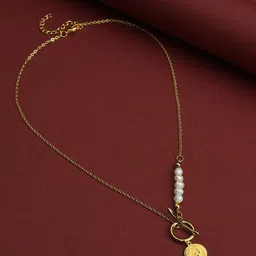 SOHI Gold-Toned & White Brass Gold-Plated Necklace-picture-11