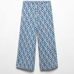 Mango Kids Girls Cotton Abstract Printed Parallel Trousers-picture-13