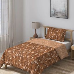 DDecor Brown Abstract Mid Winter 150 GSM Single Bed Comforter-picture-2
