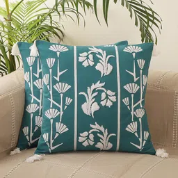 Jamio Firati Green 5-Pieces Embroidered Square Cushion Covers-image-57