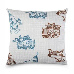 WAXWINGO White & Blue Cartoon Characters Square Cushion Covers-image-61