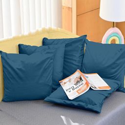 Divine Casa Blue Set of 5 Velvet Square Cushion Covers-picture-44