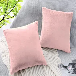 LUXEHOME INTERNATIONAL Peach 2 Pieces Square Cushion Covers-picture-29