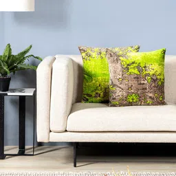 Contrast Living 2 Pieces Green & Brown Abstract Velvet Square Cushion Covers-image-70