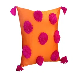 THROWPILLOW Orange & Pink Embroidered Square Cushion Cover-picture-31
