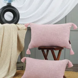 HOMADORN Lavender 2 Pieces Textured Cotton Rectangle Cushion Covers-picture-39