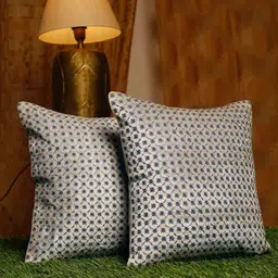 NISRAG HOME Grey & Black Embroidered Embellished Square Velvet Cushion Cover-picture-19