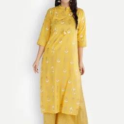 Haute and Humble Women Ethnic Motifs Printed Pure Cotton Kurta with Palazzos-picture-18