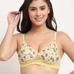 Friskers Yellow & Violet Floral Push-Up Bra Lightly Padded OO-311-06-30-image-82
