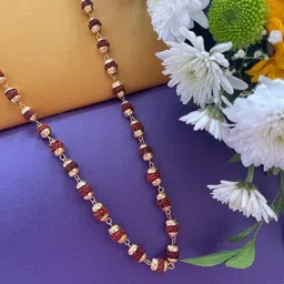 Digital Dress Room Men Gold-Plated Rudraksha Chain-picture-29