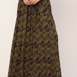 Moomaya Floral Printed Maxi Flared Skirts-picture-44