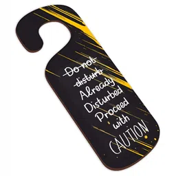 CVANU Black & White Caution Wall Hanger Wooden Wall Decor-picture-26