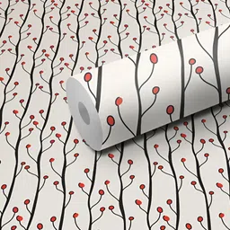 WALLWEAR White & Red Geometric Printed Self-Adhesive Waterproof Wallpaper-picture-41