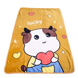 Butterthief Yellow & White Cartoon Characters Microfiber AC Room 233 GSM Single Bed Blanket-picture-25