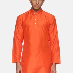 Sethukrishna Men Orange Handloom Kurta-picture-38