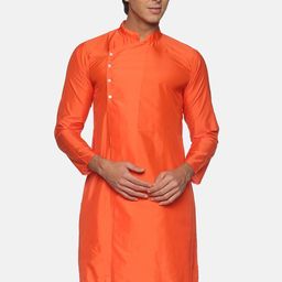 Sethukrishna Men Orange Thread Work Handloom Kurta-picture-22