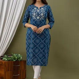KALINI Bandhani Printed Thread Work Pure Cotton Kurta-picture-19