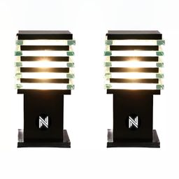 SPARK WORLD White 2 Pieces Metal Cylinder Shaped Outdoor Lamps-picture-11