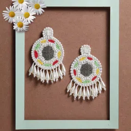 VOGUE PANASH White Contemporary Drop Earrings-image-40
