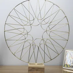 Maison Modern Gold-Toned Extra Large Geometric Wheel Metal Figurine Showpiece-image-58