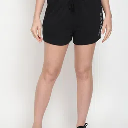 UnaOne Women Black Outdoor Pure Cotton Shorts-picture-36