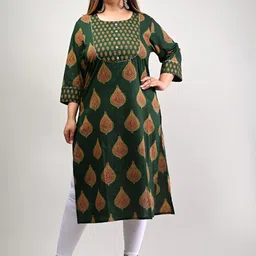 KALINI Ethnic Motif Printed Gotta Patti Cotton Straight Kurta-picture-44
