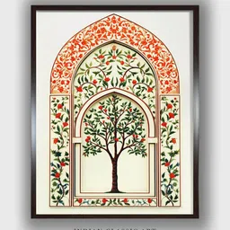 INDIAN CLASSIC ART Off White & Green Floral Wall Art-picture-14
