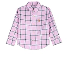 U.S. Polo Assn. Kids Boys Windowpane Checked Cotton Casual Shirt-picture-34