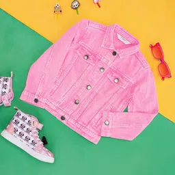 Pantaloons Junior Girls Washed Cotton Denim Jacket-picture-21