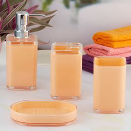 Kookee Orange 4 Pieces Ceramic Bath Accessories Set-picture-24
