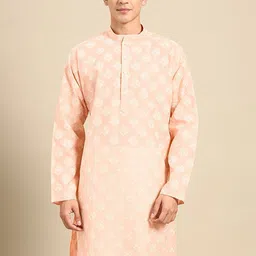MANQ Ethnic Motifs Embroidered Thread Work Kurta-picture-0
