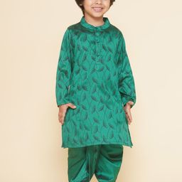 Sethukrishna Boys Floral Printed Band Collar Straight Kurta-picture-27