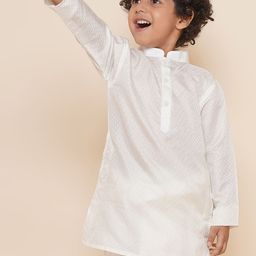 Sethukrishna Boys Mandarin Collar Self Design Kurta-picture-32