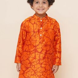 Sethukrishna Boys Mandarin Collar Abstract Printed Kurta-picture-28