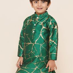 Sethukrishna Boys Mandarin Collar Abstract Printed Kurta-picture-33
