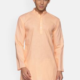 Sethukrishna Men Peach-Coloured Cotton Kurta-picture-39