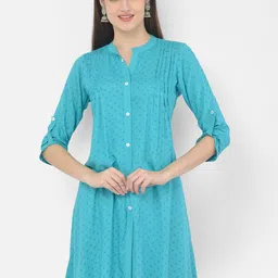 Span Floral Printed Mandarin Collar Kurta-picture-10