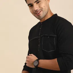 Anouk Men Black Thread Work Kurta-picture-26