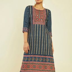 Soch Striped Sequined Straight Kurta-picture-8