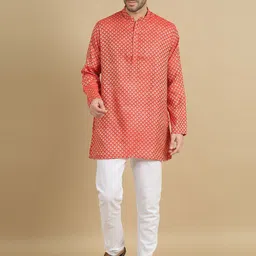TATTVA Men Ethnic Motifs Thread Work Kurta-image-22